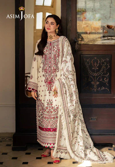 FULLY EMBROIDERED 3PC DHANAK DRESS WITHE MBROIDERED DHANAK SHAWL-DAS/5066