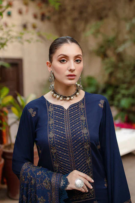 WOOL MEREENA 3PC UNSTICHED DRESS EMBROIDERED SHAWL-ZSJ5036