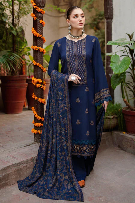 WOOL MEREENA 3PC UNSTICHED DRESS EMBROIDERED SHAWL-ZSJ5036