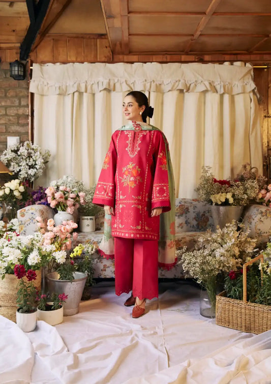 Embroidered Luxury Lawn Unstitched 3Pc | 1060