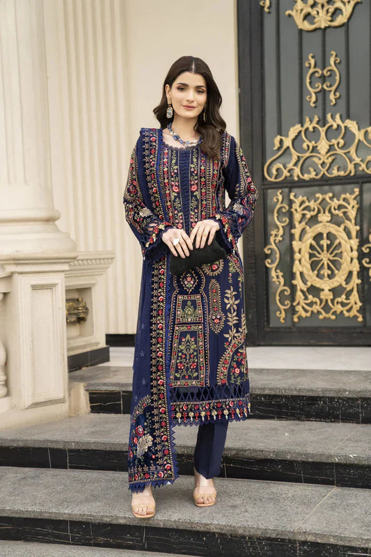 DHANAK 3PC EMBROIDERED DRESS EMBROIDERED SHAWL DAS/5118