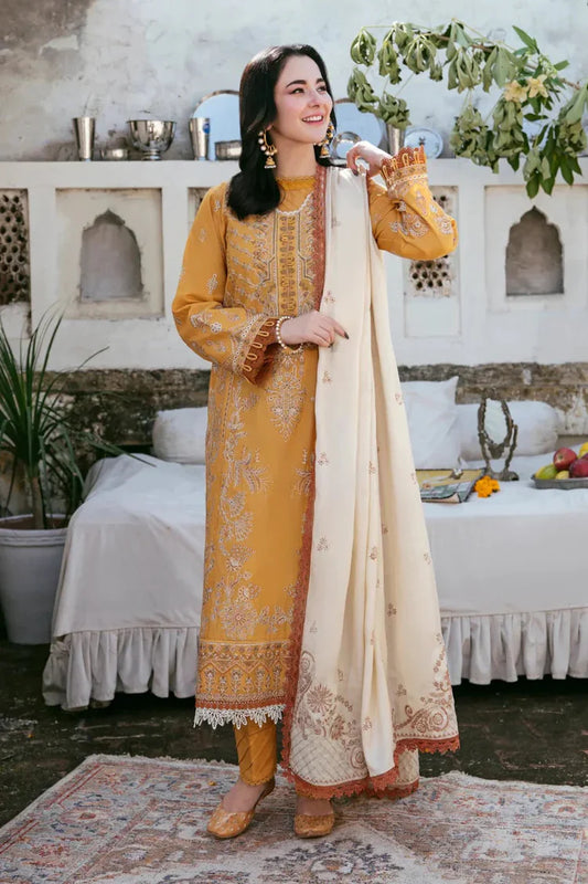 FULLY EMBROIDERED 3PC DHANAK DRESS WITHE MBROIDERED DHANAK SHAWL-DAS/5078