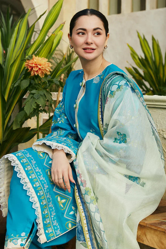 Embroidered Luxury Lawn Unstitched 3Pc | 1056
