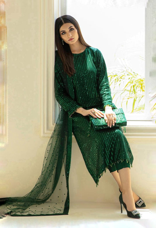 BAROOQUE SOFT NET EMBROIDERY COLLECTION 3 PIECE 2364