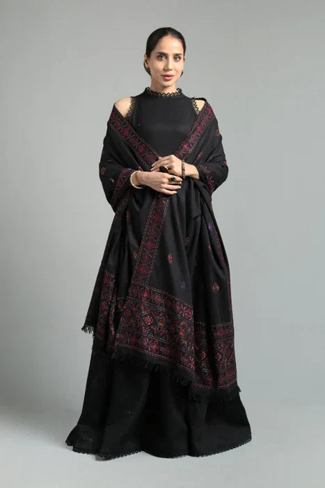 WOOL MEREENA 3PC UNSTICHED DRESS EMBROIDERED SHAWL-ZSJ5008