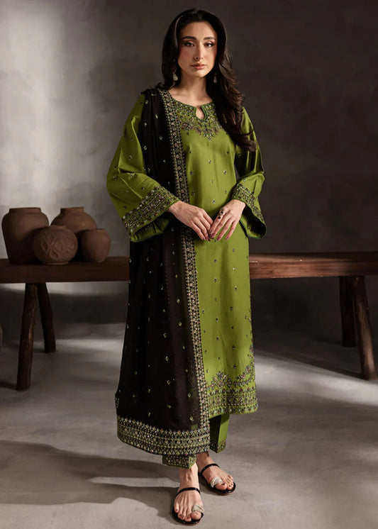 Share WOOL MARINA 3PC EMBROIDERED DRESS EMBROIDERED SHAWL-DAS/5144