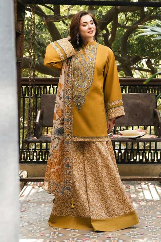 DHANAK 3PC EMBROIDERED DRESS EMBROIDERED SHAWL DAS/5058