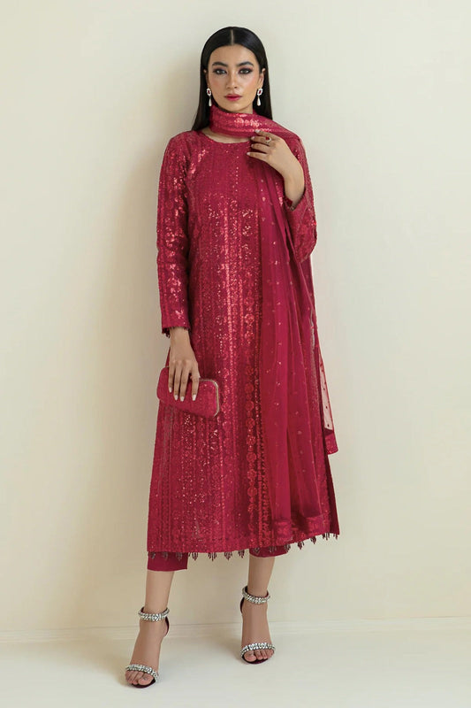 BAROOQUE SOFT NET EMBROIDERY COLLECTION 3 PIECE 2364