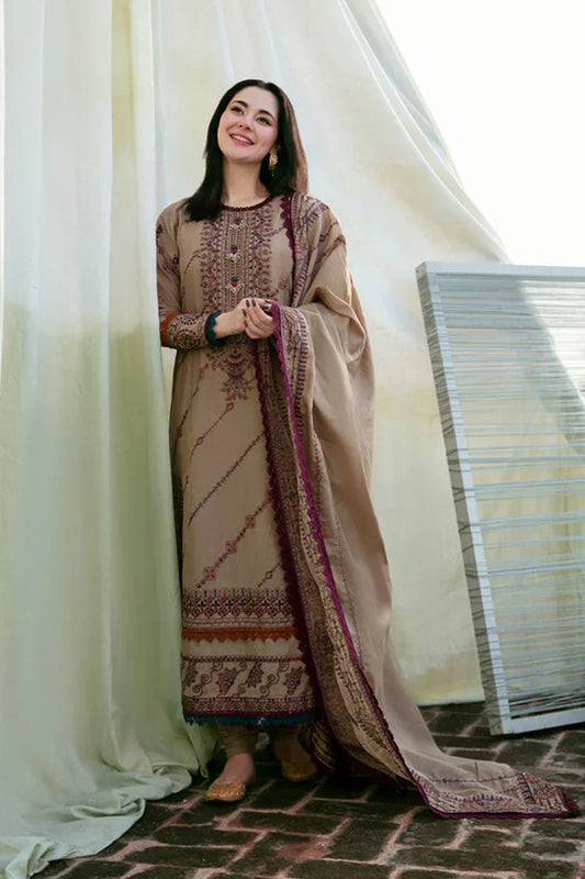 FULLY EMBROIDERED 3PC DHANAK DRESS WITHE MBROIDERED DHANAK SHAWL-DAS/5139