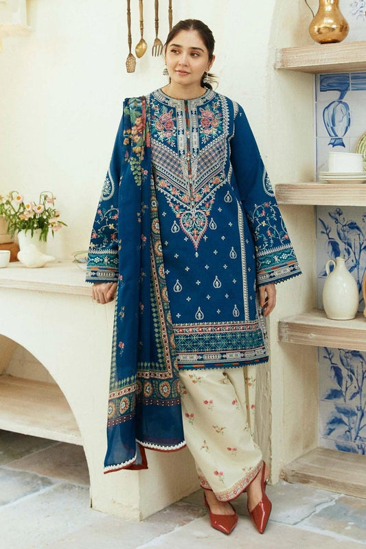 Embroidered Luxury Lawn Unstitched 3Pc | 1075