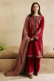 FULLY EMBROIDERED 3PC DHANAK DRESS WITH PRINTED DHANAK SHAWL-ZSJ5025