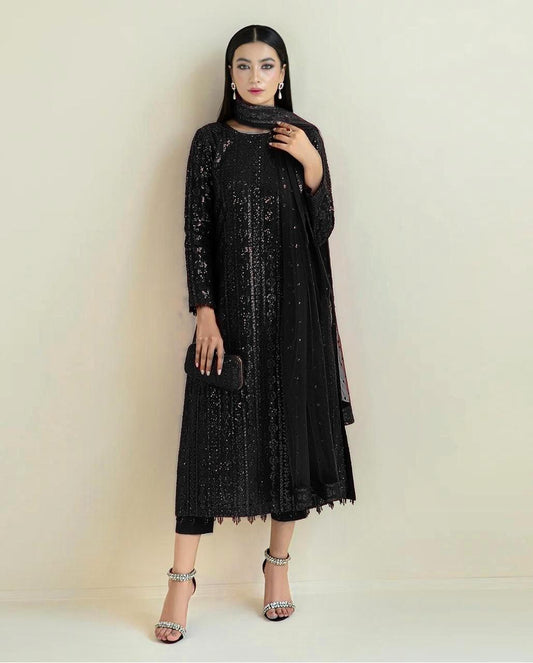 BAROOQUE SOFT NET EMBROIDERY COLLECTION 3 PIECE 2358