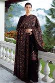 WOOL MEREENA  3PC UNSTICHED DRESS EMBROIDERED SHAWL- KPR 021