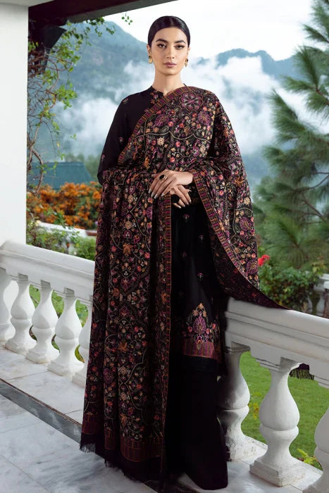 WOOL MEREENA  3PC UNSTICHED DRESS EMBROIDERED SHAWL- KPR 021