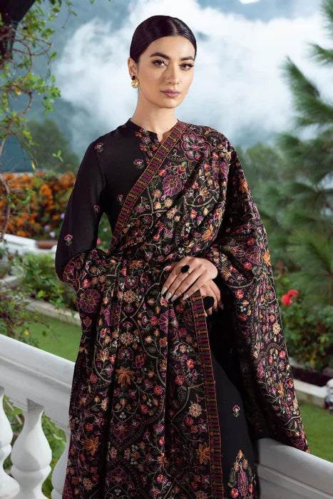 WOOL MEREENA  3PC UNSTICHED DRESS EMBROIDERED SHAWL- KPR 021
