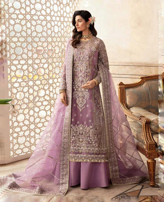 SAFFANA SOFT ORGANZA HEAVILY EMBROIDERY  DRESS 3 PIECE 2353