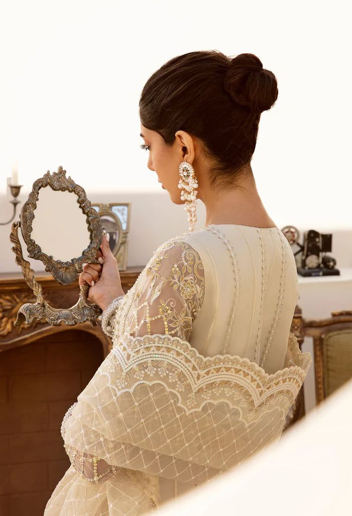 white organza dress embroidered unstitched 3 piece ladies suits by aizah store